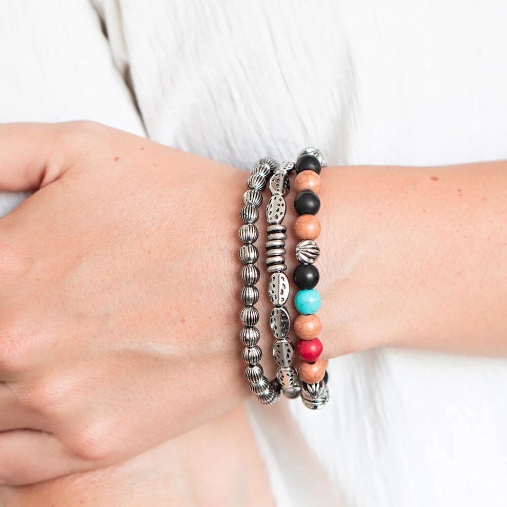 Paparazzi Jewelry Accessories - Trail Mix Mecca - Multi Bracelet - Vintage